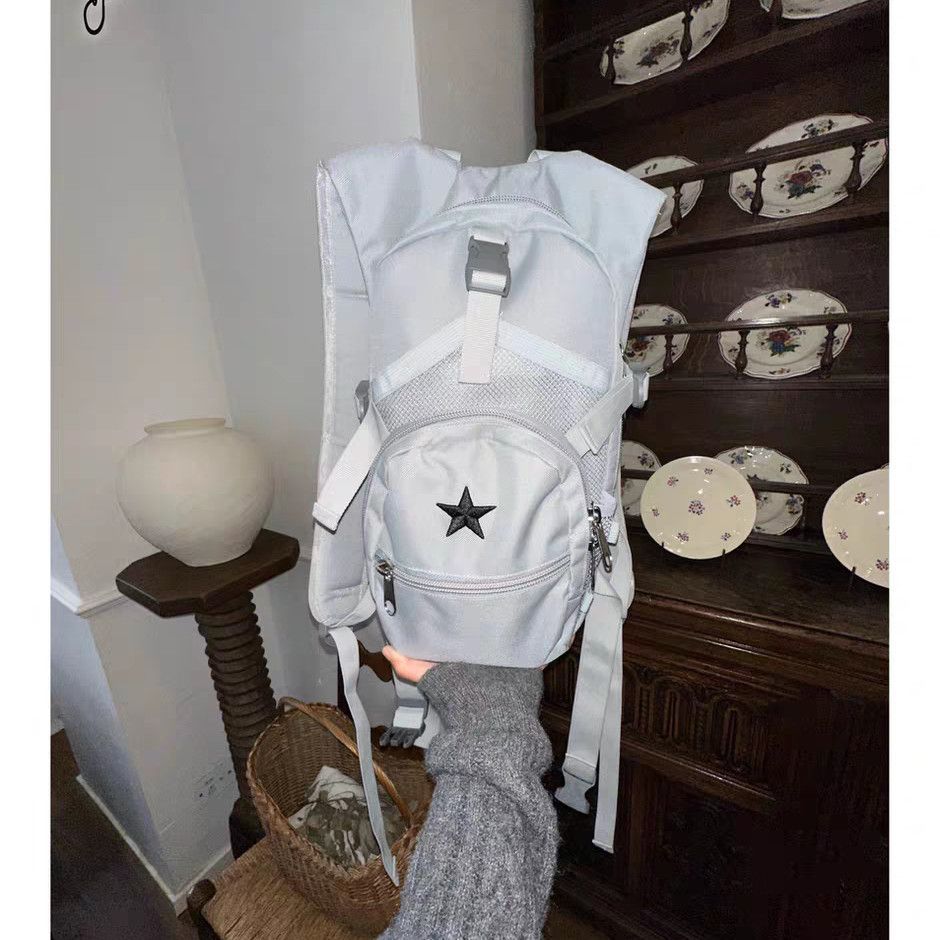 Polka Dot Large Capacity Lightweight Embroidery Patch Leisure Backpack