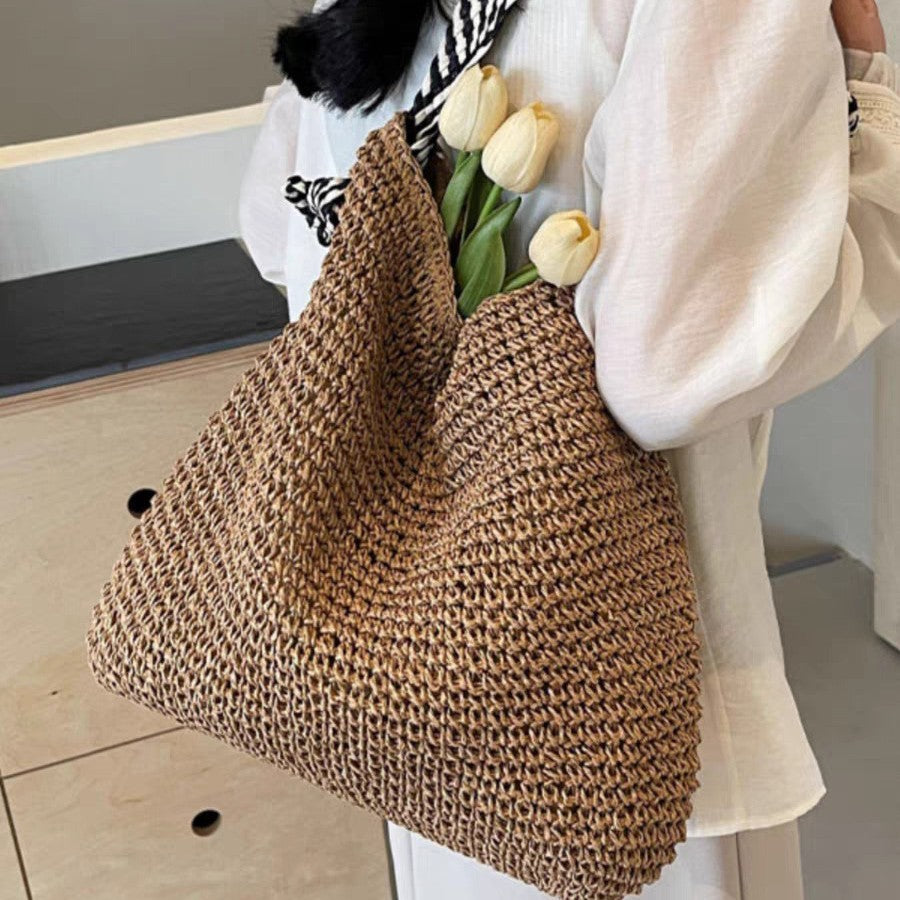 Women's Idle Style Straw Woven Vacation Large Capacity Women's Shoulder Bag