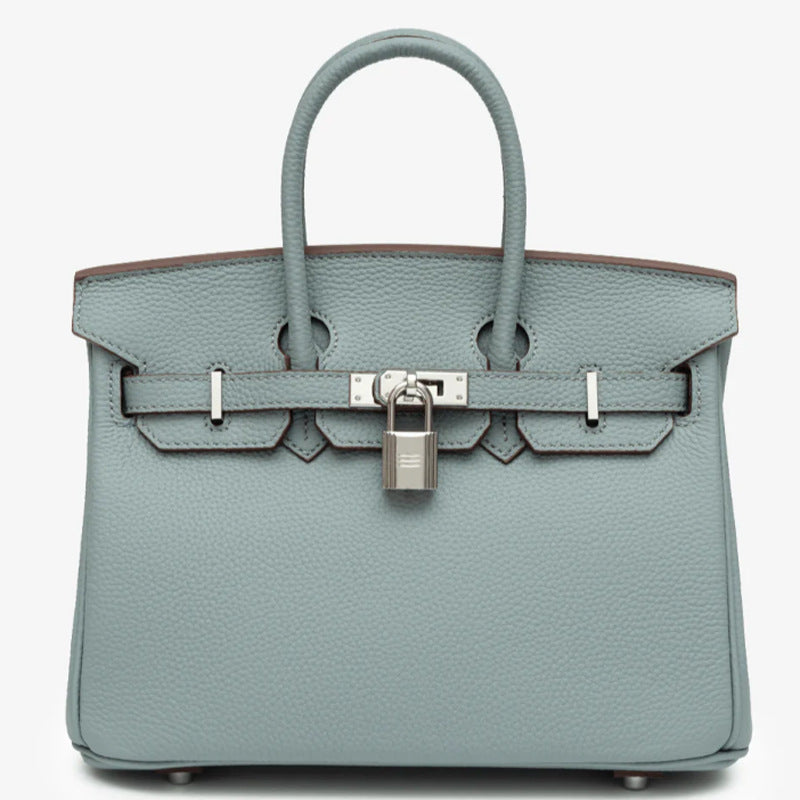 Sier Litchi Grain First Layer Cowhide Portable Fashion Genuine Leather Women's Handbag