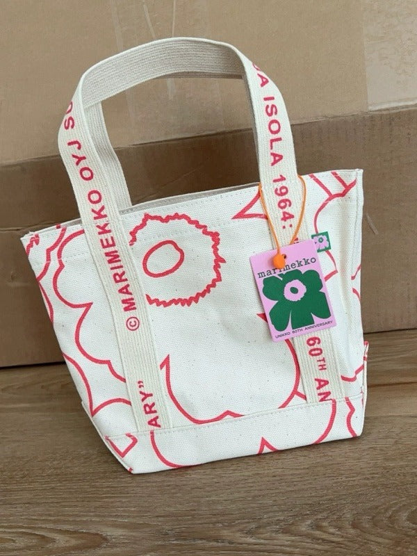 Nordic Style Canvas Strap Letter Printing Fresh Finland Sunflower Tote Bags
