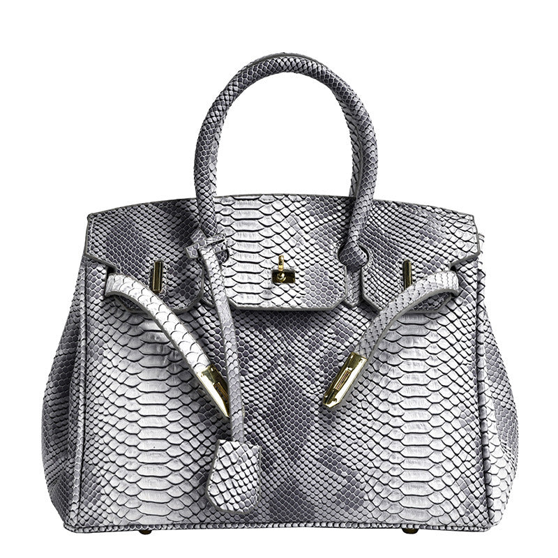 Women's Crocodile Pattern Platinum Oblique Large Capacity Women's Messenger Bag