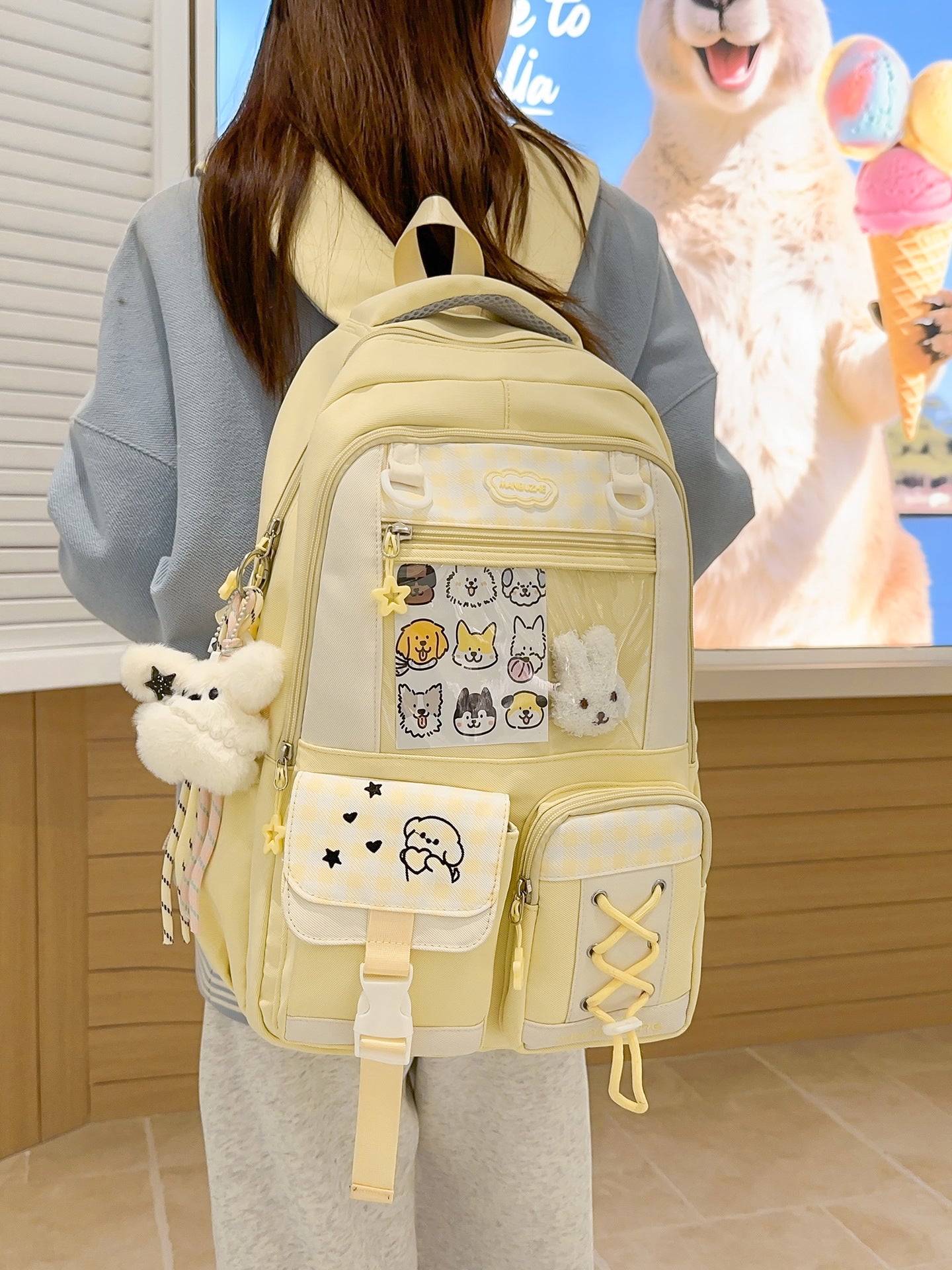 Cute Cartoon Style College Junior Lightweight Large Backpacks