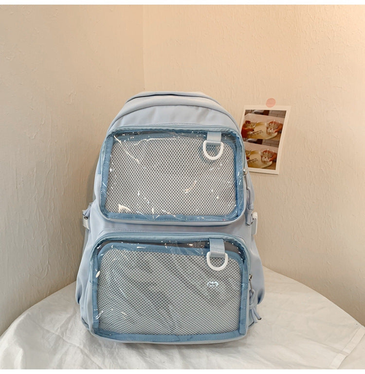 Large Capacity Transparent Korean Style Mori College Primary Secondary Decorative Backpacks