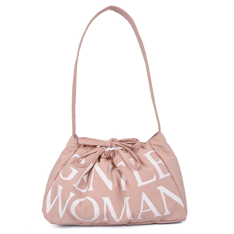 Women's Simple Letter Printing Large Capacity Lady's Underarm Bag