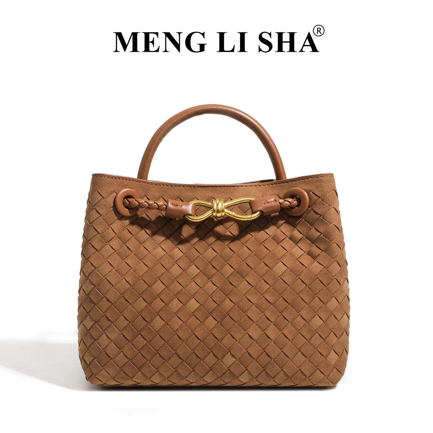 Women's Suede Hand-woven Commuter Portable Vegetable Basket Women's Handbag