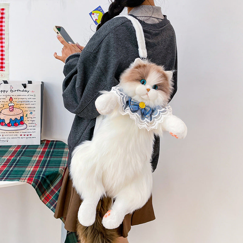 Simulation Cute Cat Plush Girlfriends Gift Backpacks