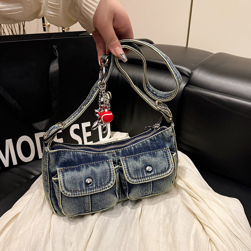 Retro Motorcycle Portable High-grade Underarm Fashion Pocket Niche Bags