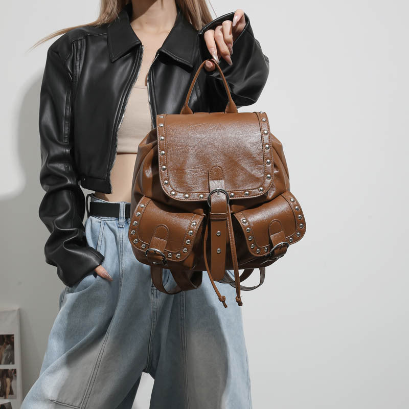 Fashion Studded High Sense Trendy Unique Large Capacity Women's Backpack