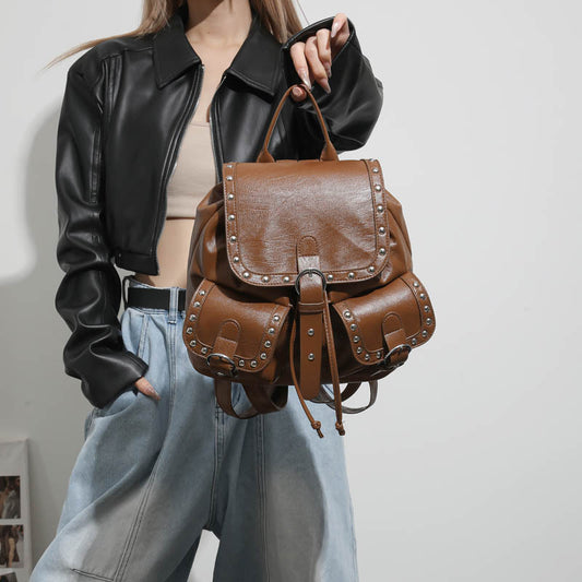 Fashion Studded High Sense Trendy Unique Large Capacity Women's Backpack