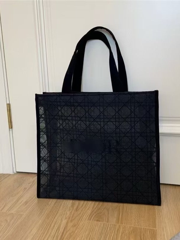 Women's Full Gift Meeting Lace Mesh Rattan Plaid Large Capacity Bags