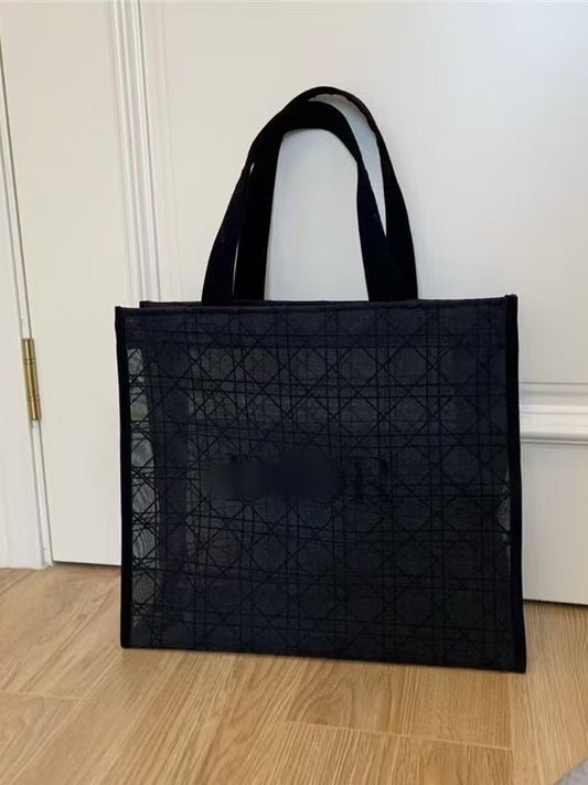 Women's Full Gift Meeting Lace Mesh Rattan Plaid Large Capacity Bags