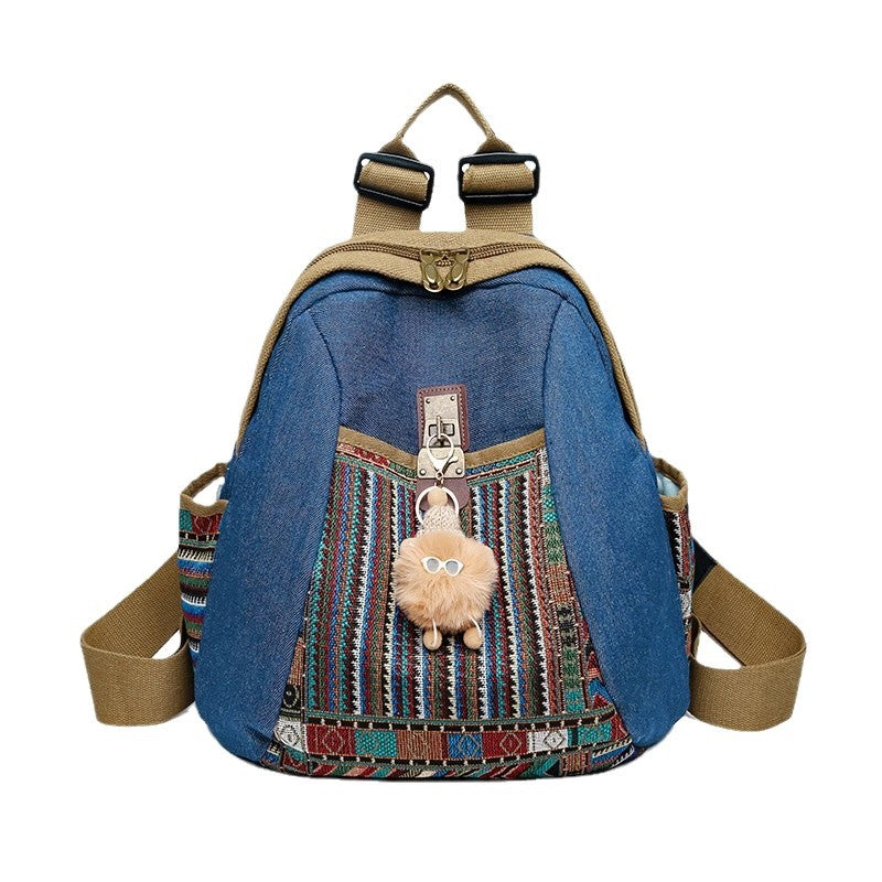 Women's Denim Large Ethnic Style Fashionable Lightweight Women's Backpack