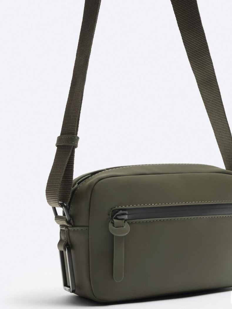 Classic Men's Black Rubber Mini Fashion Men's Messenger Bag
