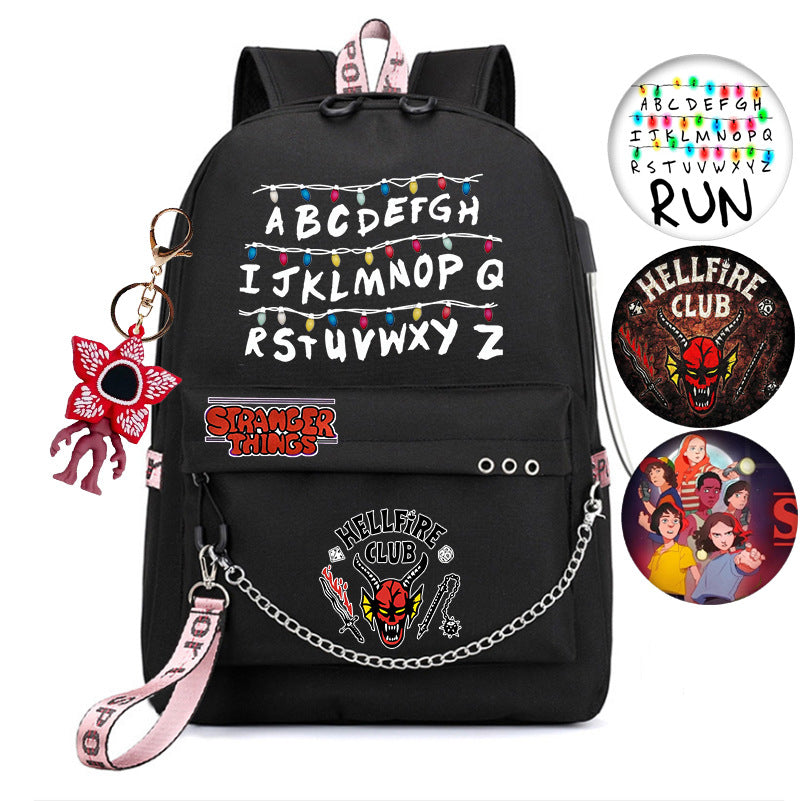Stranger Things Iron Chain For High Leisure Backpack
