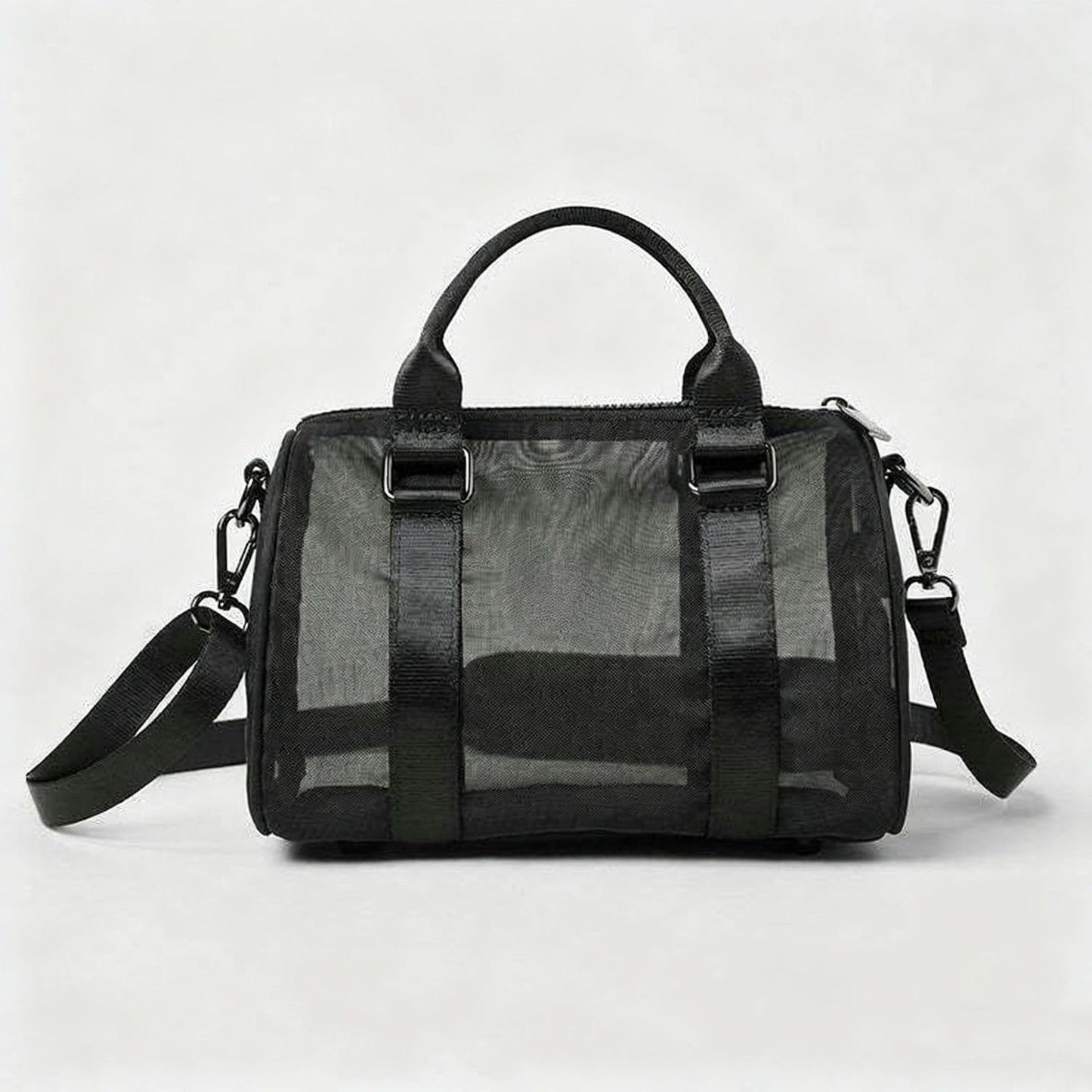 Women's Transparent Mesh Yoga Fitness Large Capacity Tote Bag