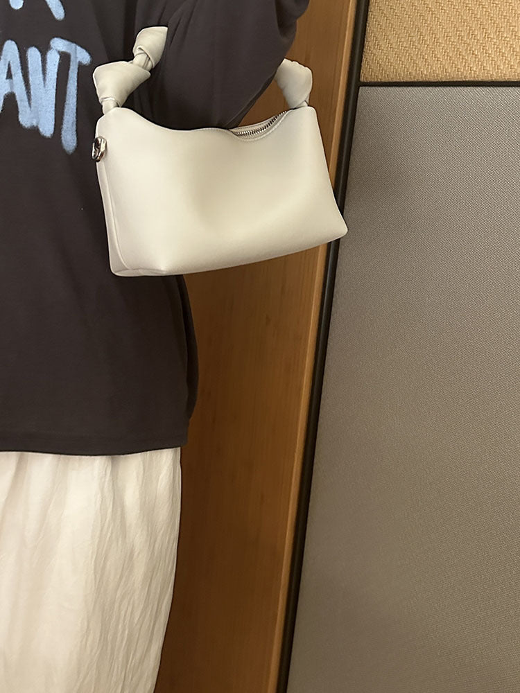 Niche Genuine Leather Design Twist Lunch Women's Handbag