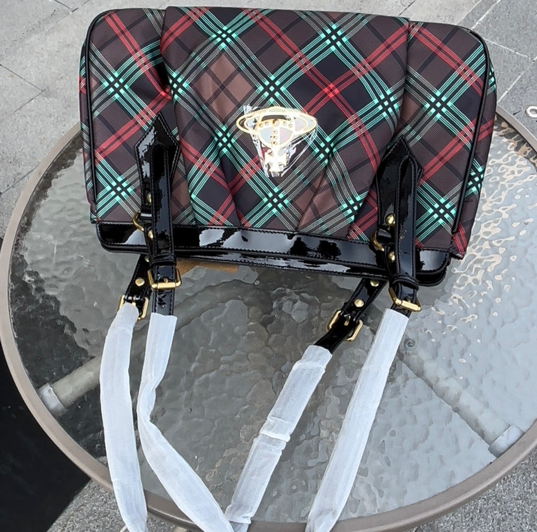 Women's Saturn Vintage Plaid Underarm High-grade Women's Shoulder Bag