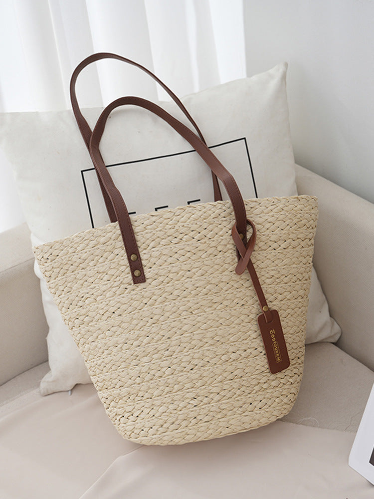 Women's Handmade Paper Summer Beach Versatile Woven Handbags