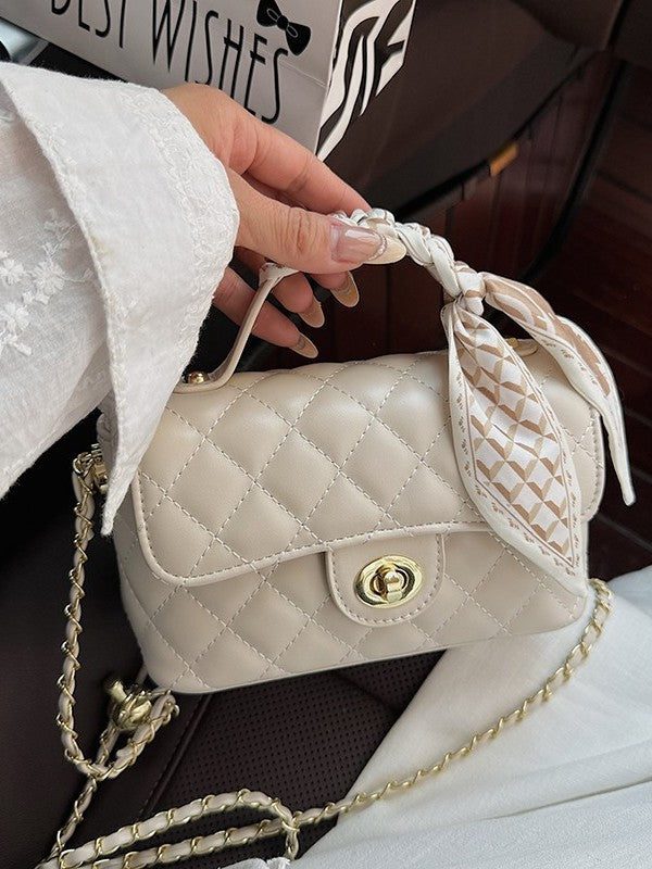 Women's Classic Style Sheepskin Rhombus Chain Portable One Women's Messenger Bag