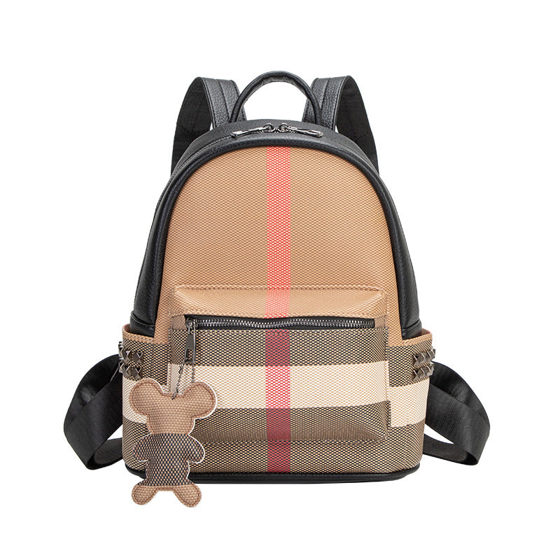 Plaid Fashion Mini Classic College Book Women's Backpack