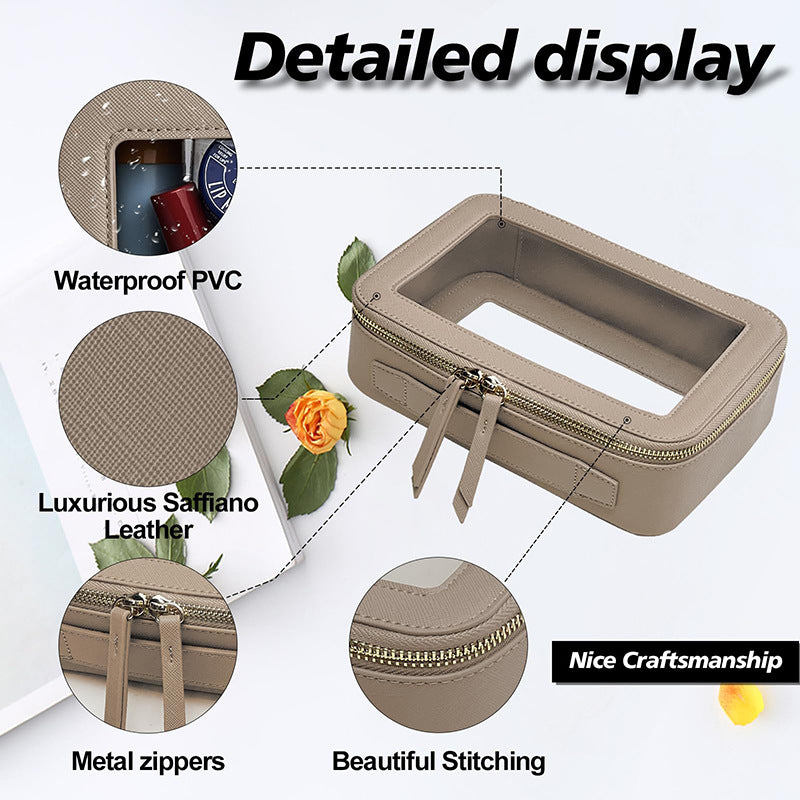 Wet Separation Portable Leather Wash Large Capacity Transparent Bags