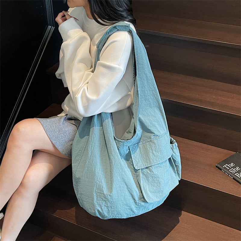 Fashion Large Capacity Totes Retro Trendy Pleated Women's Shoulder Bag