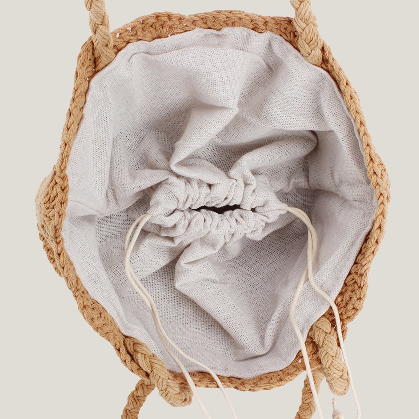 Mori Style Hand-woven Hand Crocheting Cotton Women's Shoulder Bag