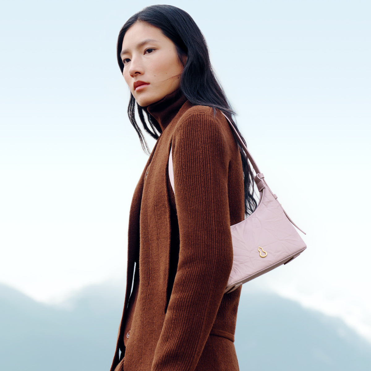 Half Slope Layer Cowhide Underarm Texture Women's Shoulder Bag
