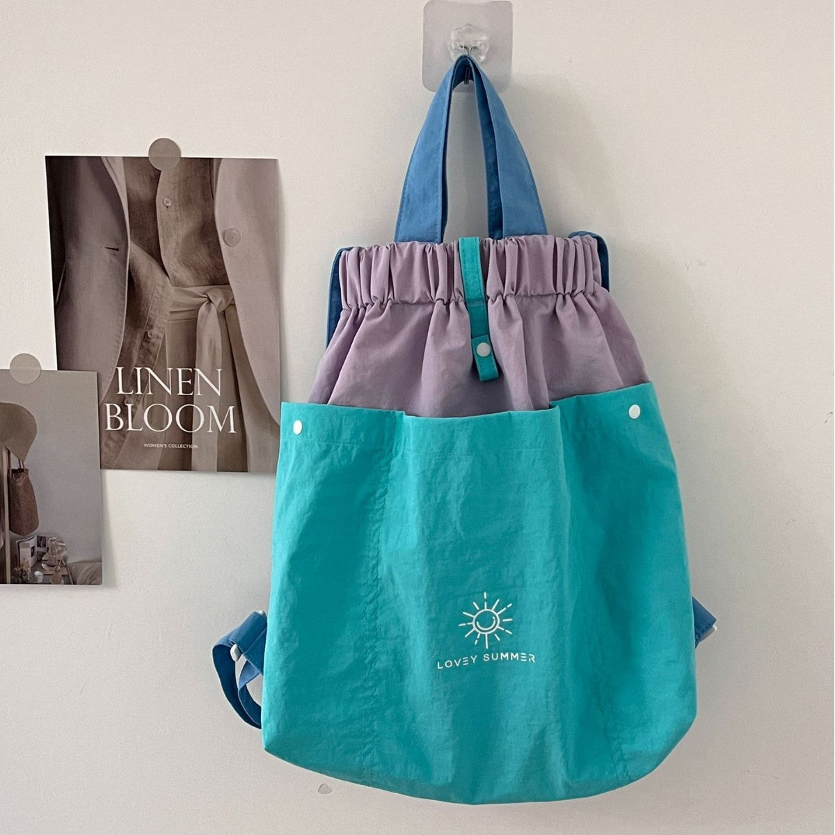 Women's & Children's Lightweight Portable Traveling Waterproof Nylon Contrast Color Leisure Backpack