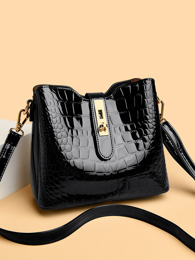 Women's Patent Leather Stone Pattern Elegant Unique Women's Messenger Bag