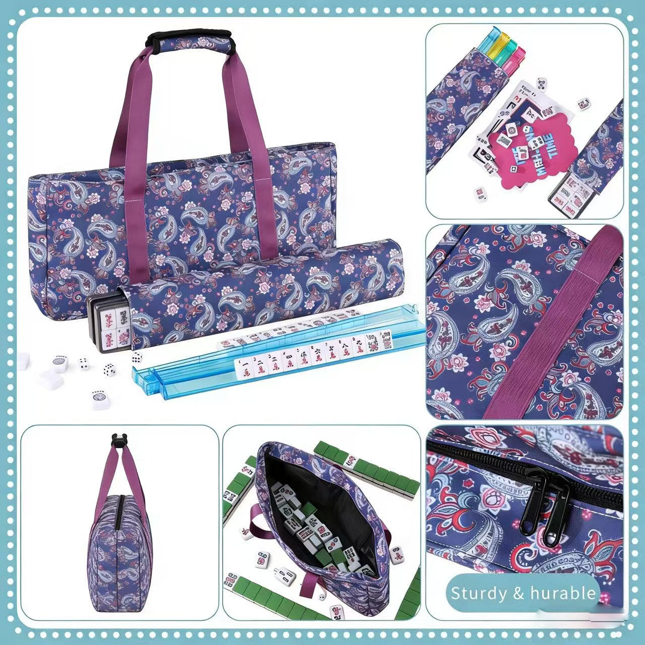 Portable Three-piece Mahjong Storage Large Capacity Bags