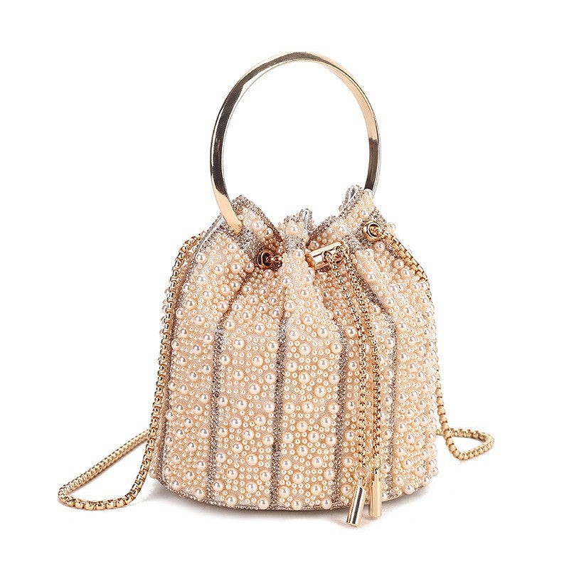 Women's Light Luxury Pearl Hand Versatile High-grade Chain Bucket Bag