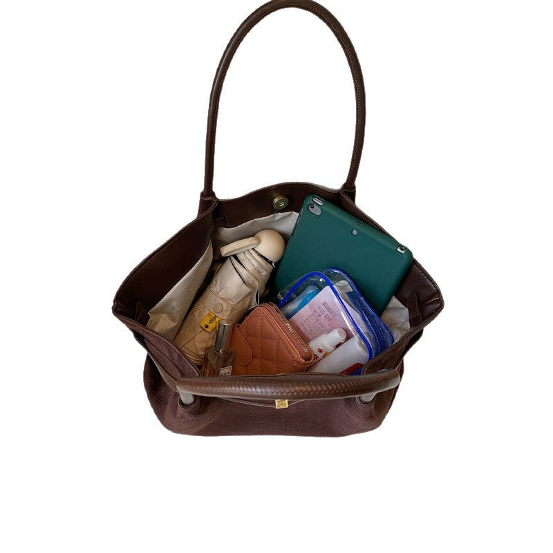 Women's Frosted Suede Underarm Large Capacity Totes Tote Bag