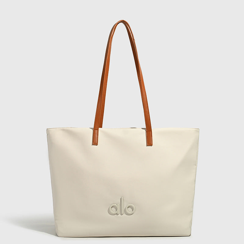 Large Capacity Totes Polyester Canvas Unisex Simple Women's Shoulder Bag