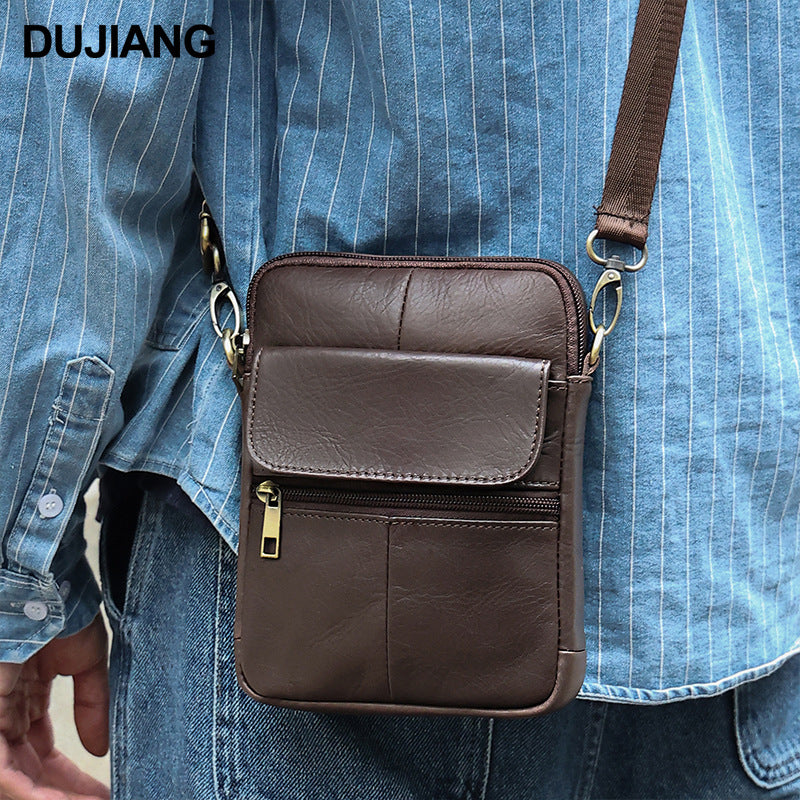 Men's Genuine Leather Mobile Cowhide Retro Men's Messenger Bag