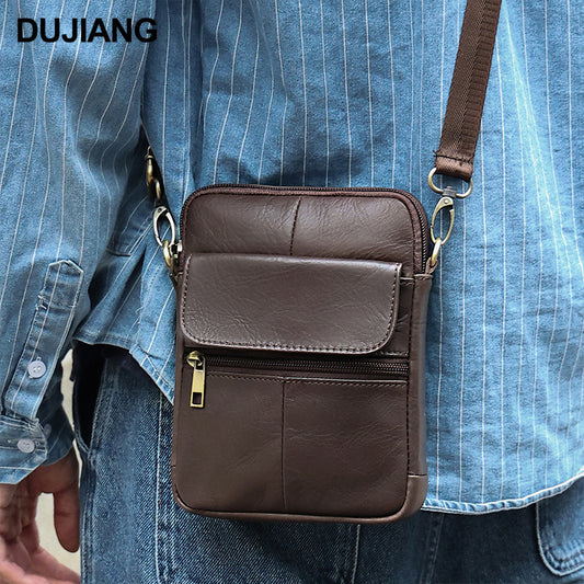 Men's Genuine Leather Mobile Cowhide Retro Men's Messenger Bag