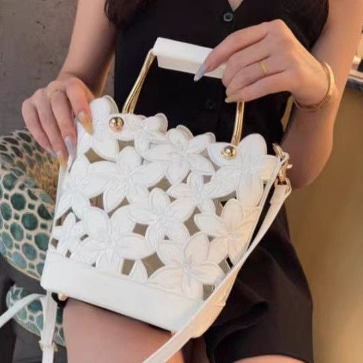 Women's French Style Woven Summer Lace Portable Women's Messenger Bag