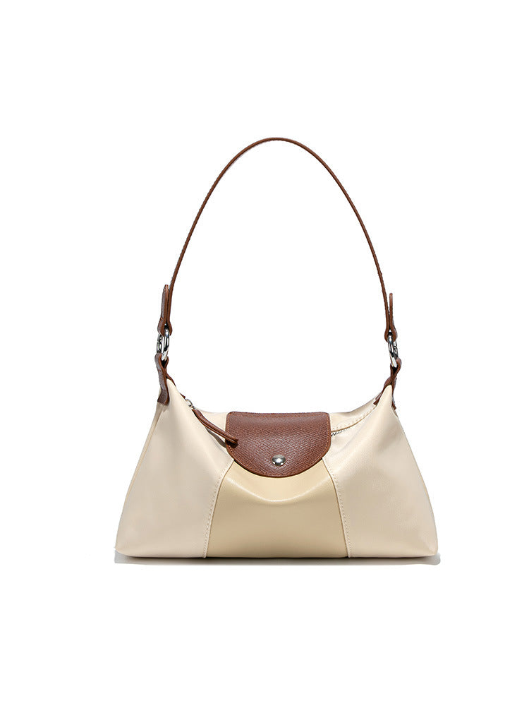 Women's Contrast Color Daily Commuter Lunch Box Dumpling Versatile High Quality Underarm Bag
