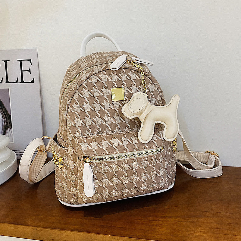 Women's Color Matching Fashion Cute Pendant Commuter Women's Backpack