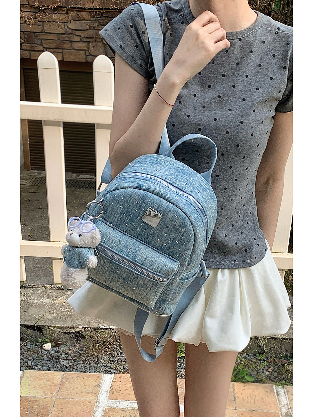 Korean Style Large Capacity Simple Denim Women's Backpack