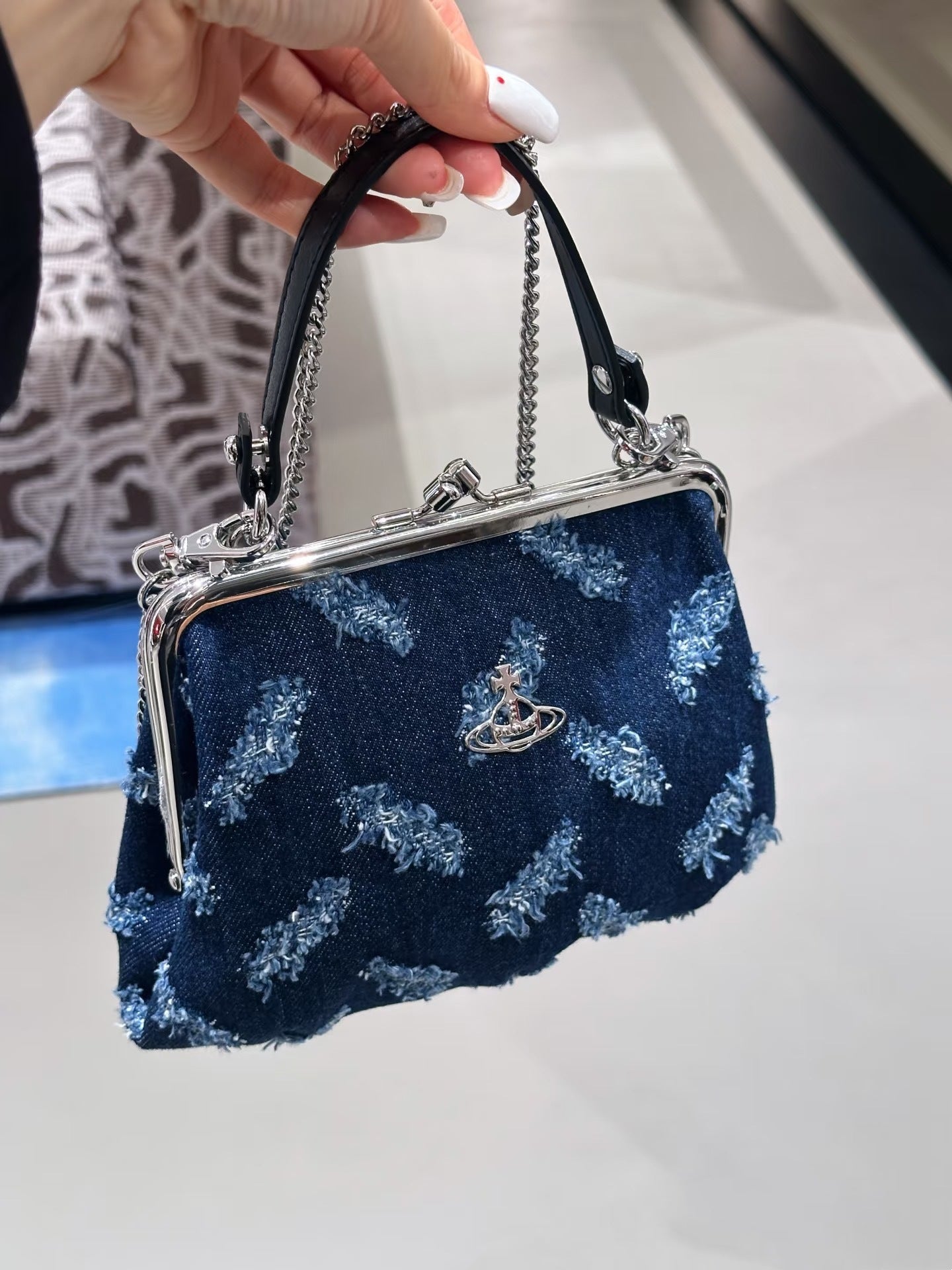 Denim Clip Autumn Niche Chain Retro Women's Handbag