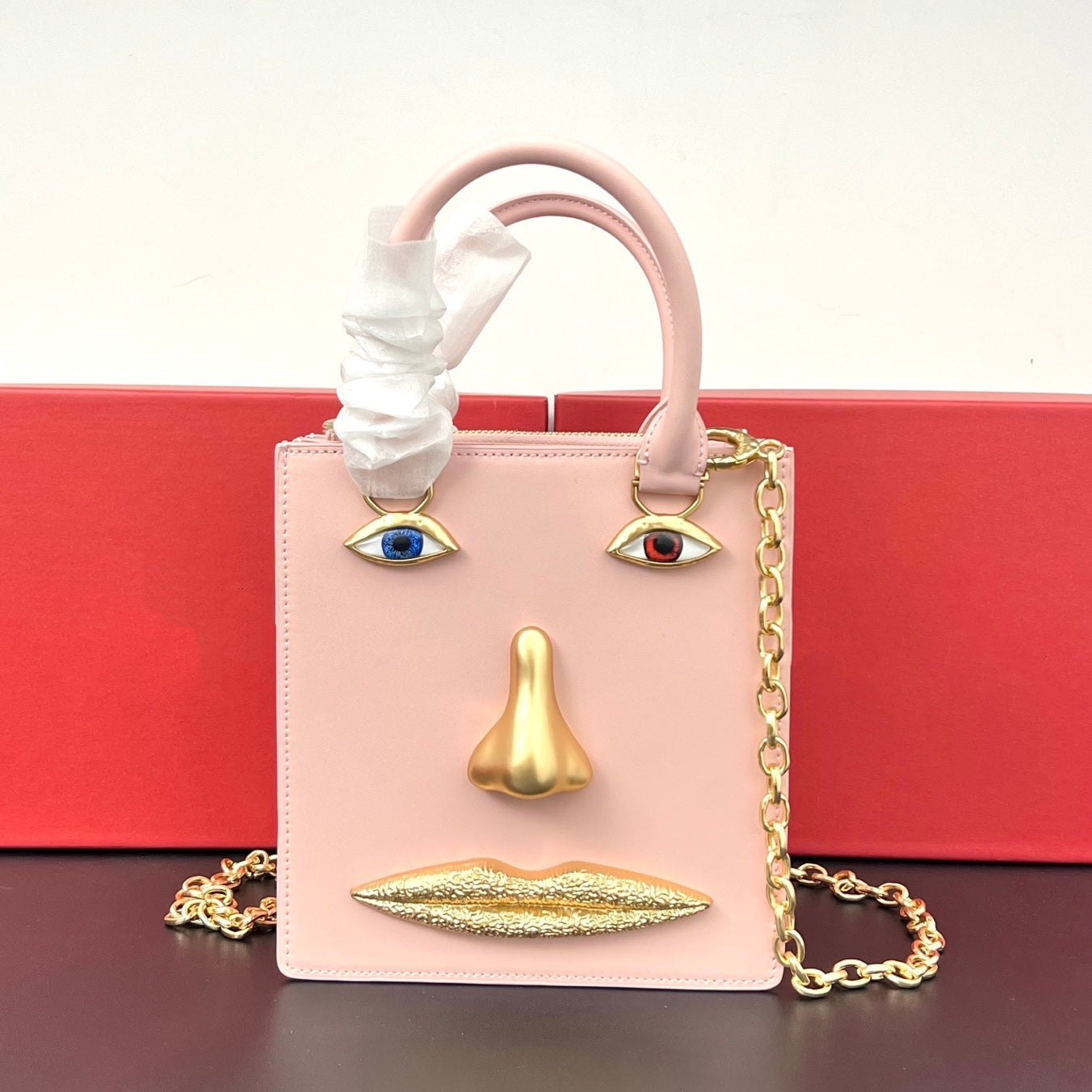 Women's Clutch Pattern Genuine Leather Face Chain Classic Women's Handbag
