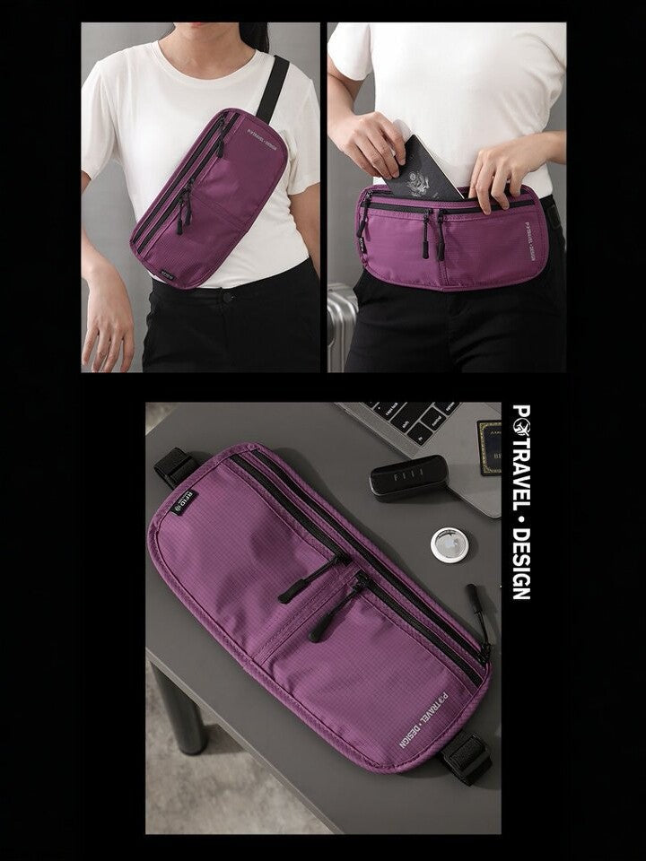 Women's & Men's Swiping Lightweight Passport Cell Storage Sport Waist Bag, Accessory Bag