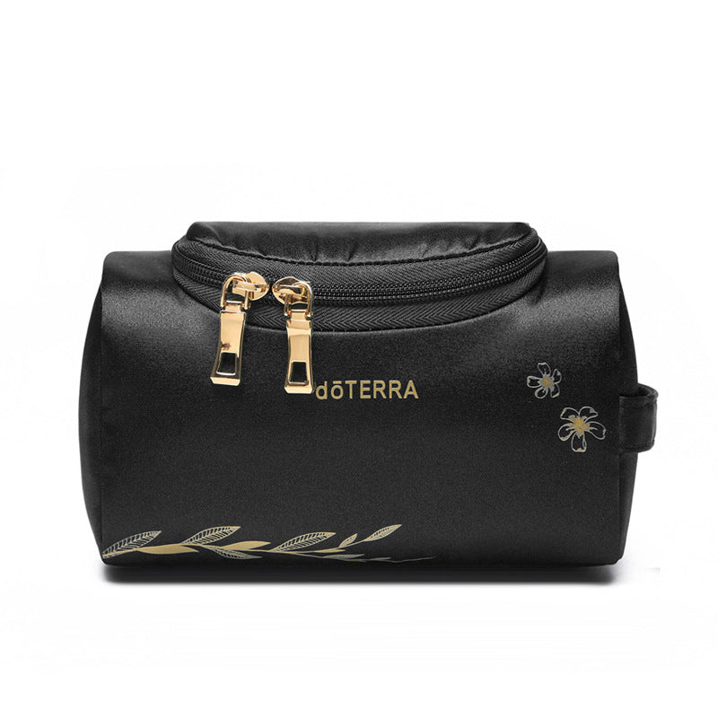 Large Capacity Portable Essential Oil Silk Satin Cosmetics Makeup Bag