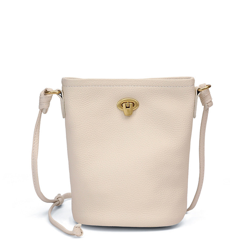 Women's Korean Style Mini Genuine Leather Mobile First Layer Women's Messenger Bag