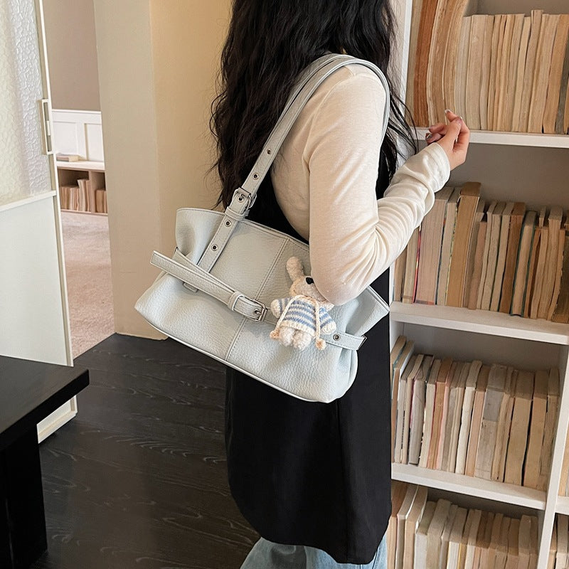Women's Trendy Niche Commuting Motorcycle Fashion Pleated Underarm Bag