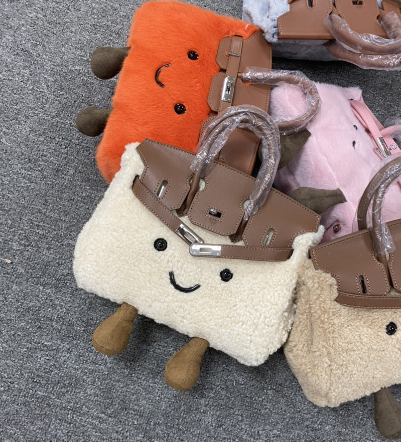 Design Style Doll Knock Cute Plush Women's Handbag