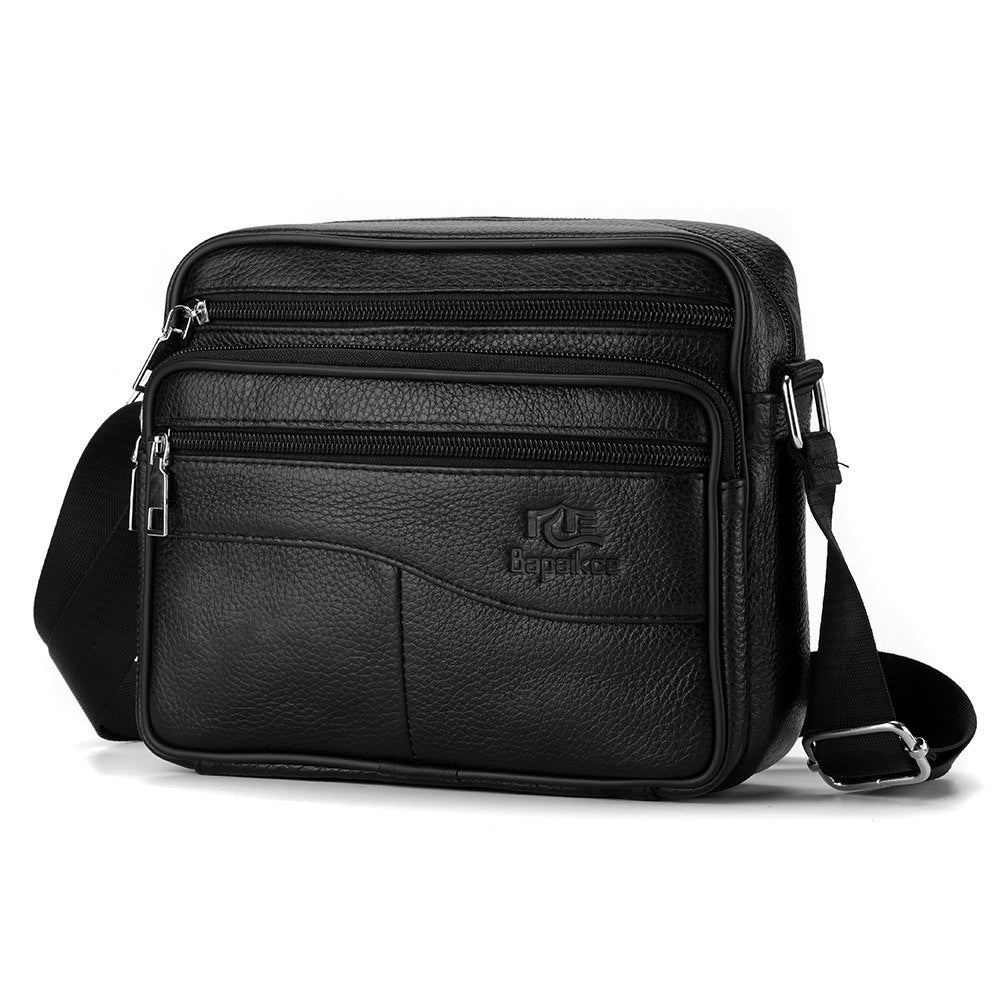 Men's Horizontal Large Capacity Cowhide Genuine Leather High Men's Bags