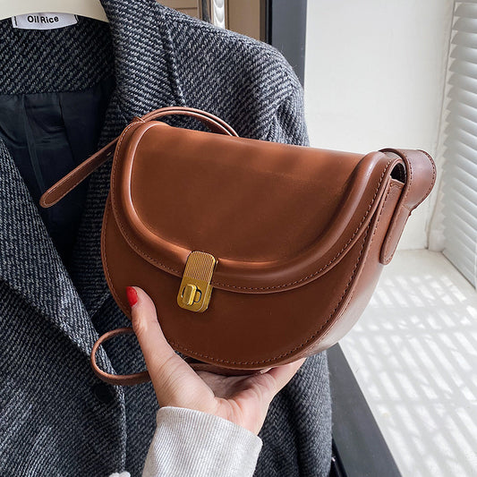Women's Retro Textured Popular One Saddle Women's Messenger Bag