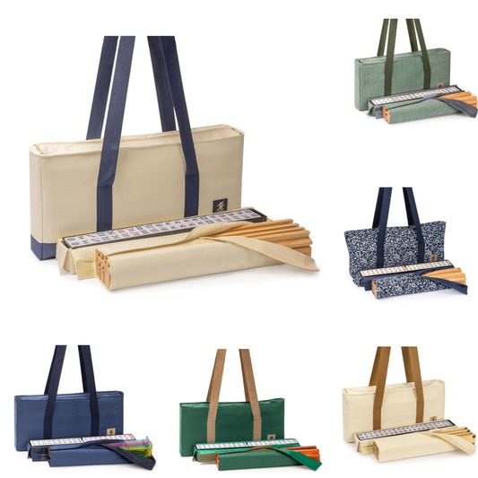 Canvas Portable Three-piece Mahjong Storage Wash Makeup Bag